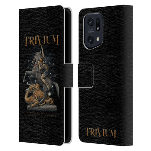 Trivium Graphics Dragon Slayer Leather Book Wallet Case Cover For OPPO Find X5 Pro