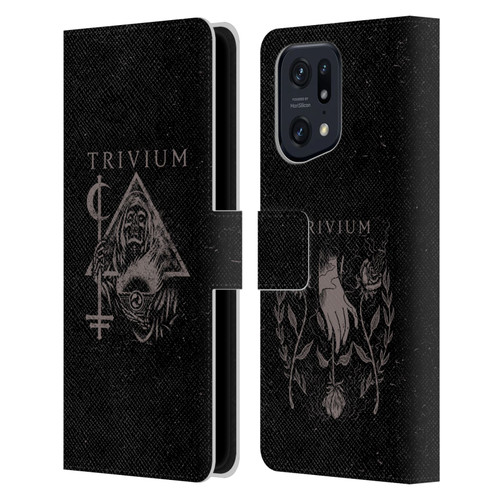 Trivium Graphics Reaper Triangle Leather Book Wallet Case Cover For OPPO Find X5 Pro