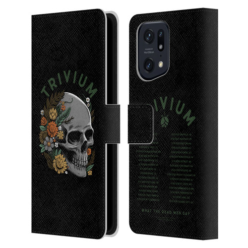 Trivium Graphics Skelly Flower Leather Book Wallet Case Cover For OPPO Find X5 Pro