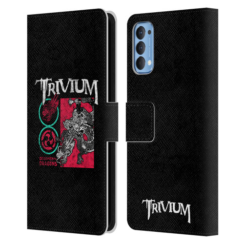 Trivium Graphics Deadmen And Dragons Date Leather Book Wallet Case Cover For OPPO Reno 4 5G