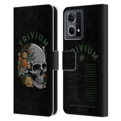 Trivium Graphics Skelly Flower Leather Book Wallet Case Cover For OPPO Reno8 4G