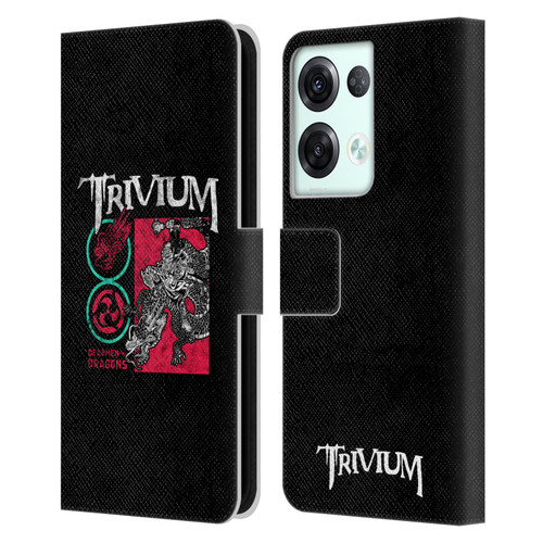 Trivium Graphics Deadmen And Dragons Date Leather Book Wallet Case Cover For OPPO Reno8 Pro