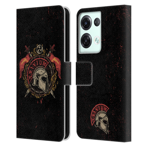 Trivium Graphics Knight Helmet Leather Book Wallet Case Cover For OPPO Reno8 Pro