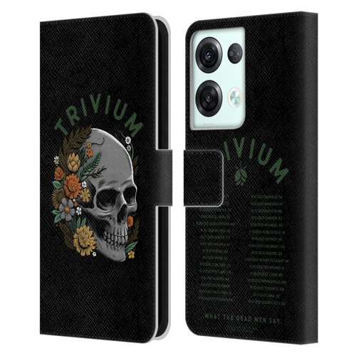 Trivium Graphics Skelly Flower Leather Book Wallet Case Cover For OPPO Reno8 Pro