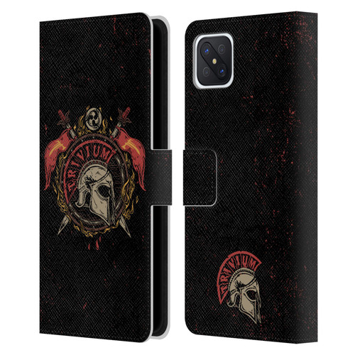 Trivium Graphics Knight Helmet Leather Book Wallet Case Cover For OPPO Reno4 Z 5G