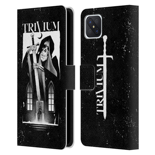 Trivium Graphics Skeleton Sword Leather Book Wallet Case Cover For OPPO Reno4 Z 5G
