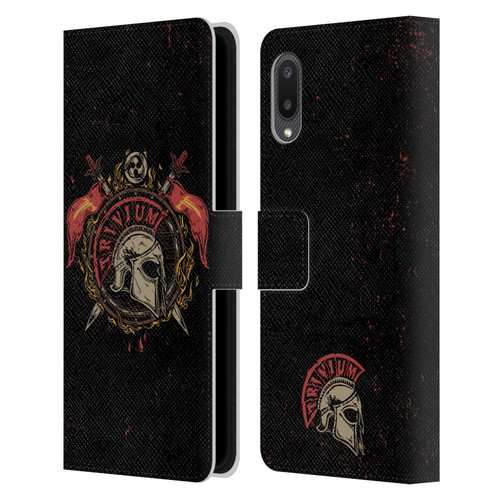 Trivium Graphics Knight Helmet Leather Book Wallet Case Cover For Samsung Galaxy A02/M02 (2021)