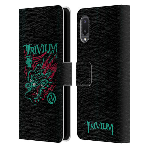 Trivium Graphics Screaming Dragon Leather Book Wallet Case Cover For Samsung Galaxy A02/M02 (2021)