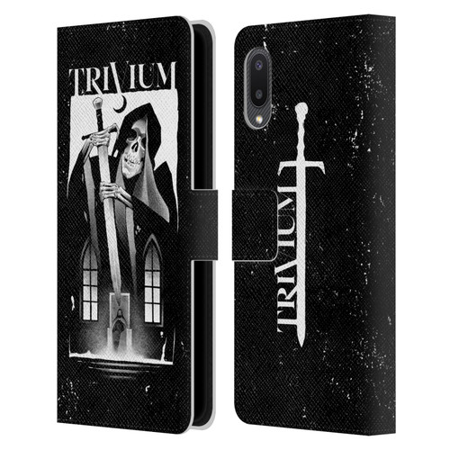 Trivium Graphics Skeleton Sword Leather Book Wallet Case Cover For Samsung Galaxy A02/M02 (2021)