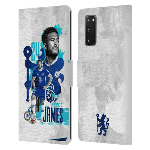 Chelsea Football Club 2022/23 First Team Reece James Leather Book Wallet Case Cover For Samsung Galaxy S20 / S20 5G