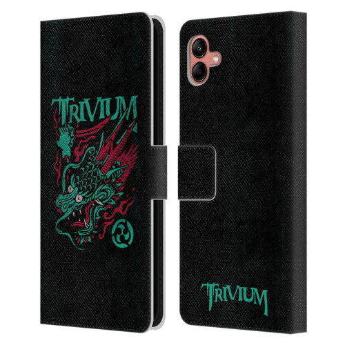 Trivium Graphics Screaming Dragon Leather Book Wallet Case Cover For Samsung Galaxy A04 (2022)