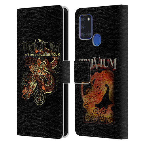 Trivium Graphics Deadmen And Dragons Leather Book Wallet Case Cover For Samsung Galaxy A21s (2020)