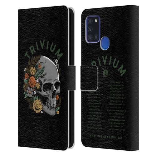 Trivium Graphics Skelly Flower Leather Book Wallet Case Cover For Samsung Galaxy A21s (2020)