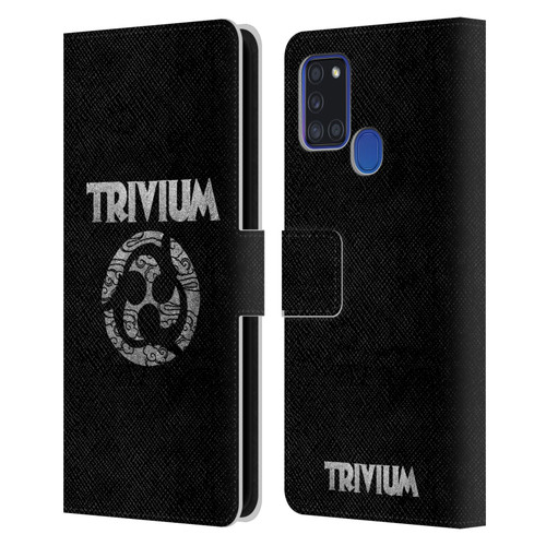 Trivium Graphics Swirl Logo Leather Book Wallet Case Cover For Samsung Galaxy A21s (2020)