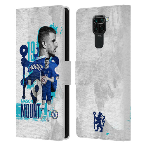 Chelsea Football Club 2022/23 First Team Mason Mount Leather Book Wallet Case Cover For Xiaomi Redmi Note 9 / Redmi 10X 4G