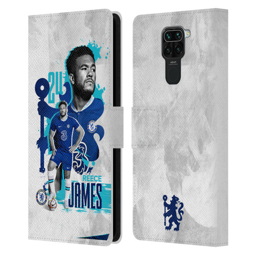 Chelsea Football Club 2022/23 First Team Reece James Leather Book Wallet Case Cover For Xiaomi Redmi Note 9 / Redmi 10X 4G