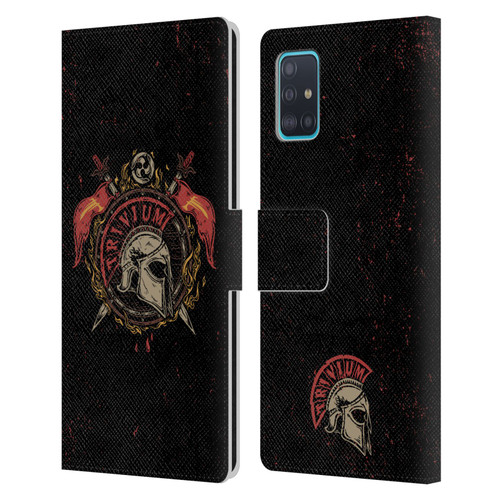 Trivium Graphics Knight Helmet Leather Book Wallet Case Cover For Samsung Galaxy A51 (2019)