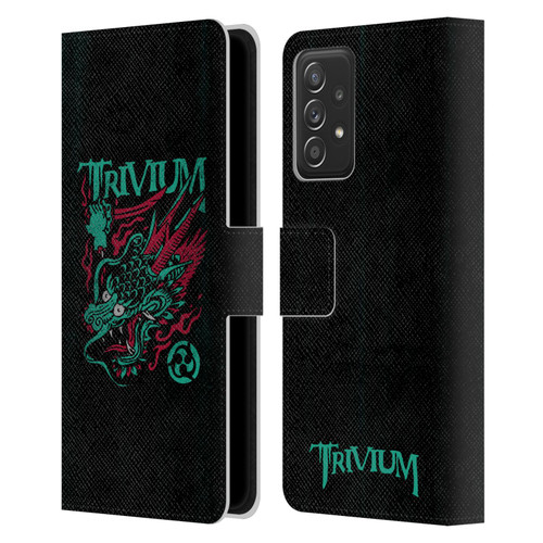 Trivium Graphics Screaming Dragon Leather Book Wallet Case Cover For Samsung Galaxy A52 / A52s / 5G (2021)