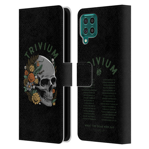 Trivium Graphics Skelly Flower Leather Book Wallet Case Cover For Samsung Galaxy F62 (2021)