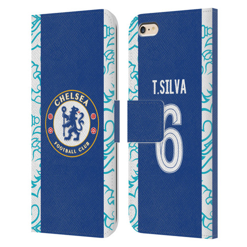 Chelsea Football Club 2022/23 Players Home Kit Thiago Silva Leather Book Wallet Case Cover For Apple iPhone 6 Plus / iPhone 6s Plus
