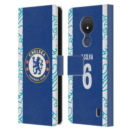 Chelsea Football Club 2022/23 Players Home Kit Thiago Silva Leather Book Wallet Case Cover For Nokia C21
