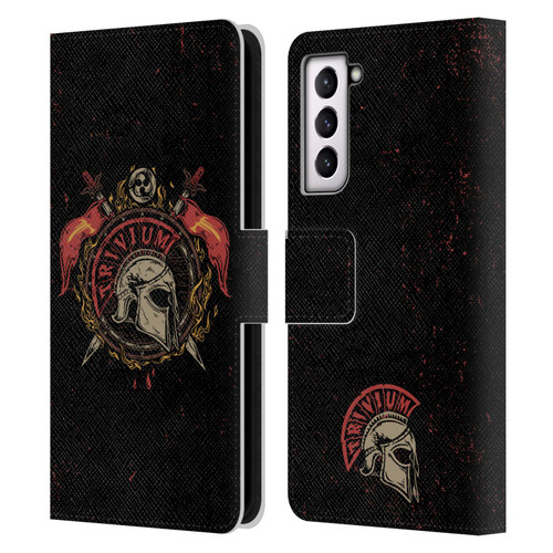 Trivium Graphics Knight Helmet Leather Book Wallet Case Cover For Samsung Galaxy S21 5G