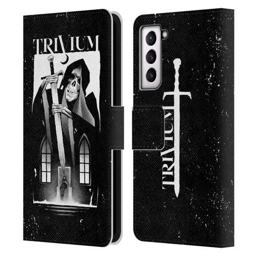 Trivium Graphics Skeleton Sword Leather Book Wallet Case Cover For Samsung Galaxy S21 5G