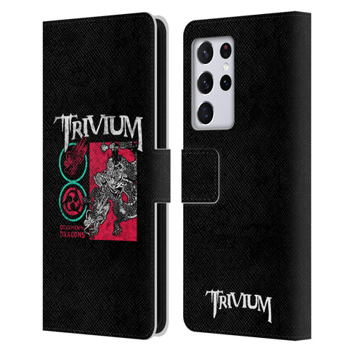 Trivium Graphics Deadmen And Dragons Date Leather Book Wallet Case Cover For Samsung Galaxy S21 Ultra 5G