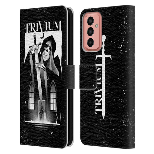 Trivium Graphics Skeleton Sword Leather Book Wallet Case Cover For Samsung Galaxy M13 (2022)