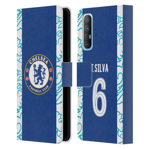 Chelsea Football Club 2022/23 Players Home Kit Thiago Silva Leather Book Wallet Case Cover For OPPO Find X2 Neo 5G