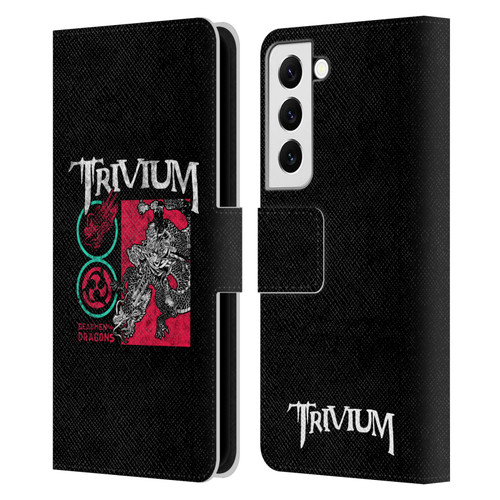 Trivium Graphics Deadmen And Dragons Date Leather Book Wallet Case Cover For Samsung Galaxy S22 5G