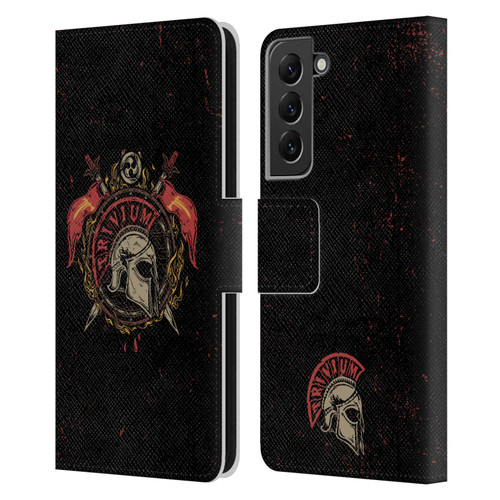 Trivium Graphics Knight Helmet Leather Book Wallet Case Cover For Samsung Galaxy S22+ 5G