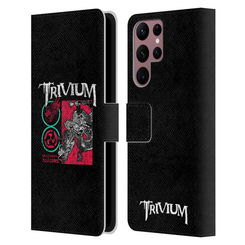 Trivium Graphics Deadmen And Dragons Date Leather Book Wallet Case Cover For Samsung Galaxy S22 Ultra 5G