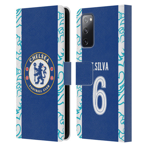Chelsea Football Club 2022/23 Players Home Kit Thiago Silva Leather Book Wallet Case Cover For Samsung Galaxy S20 FE / 5G