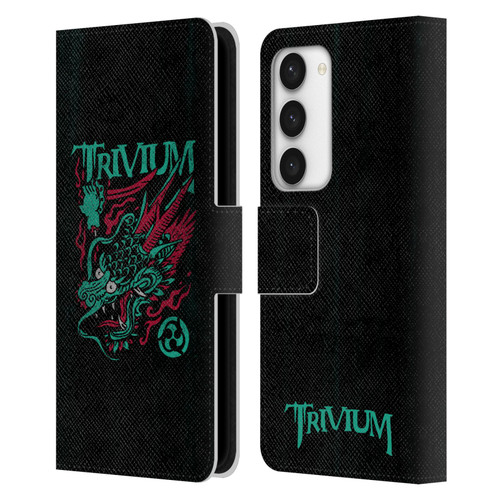 Trivium Graphics Screaming Dragon Leather Book Wallet Case Cover For Samsung Galaxy S23 5G