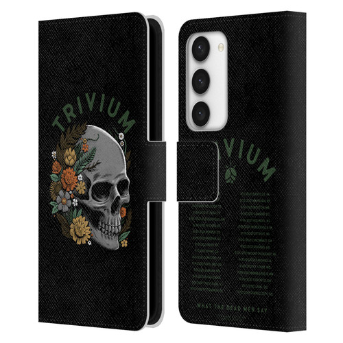 Trivium Graphics Skelly Flower Leather Book Wallet Case Cover For Samsung Galaxy S23 5G