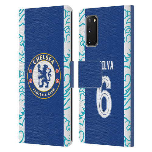 Chelsea Football Club 2022/23 Players Home Kit Thiago Silva Leather Book Wallet Case Cover For Samsung Galaxy S20 / S20 5G
