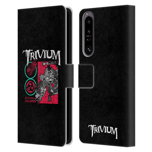 Trivium Graphics Deadmen And Dragons Date Leather Book Wallet Case Cover For Sony Xperia 1 IV