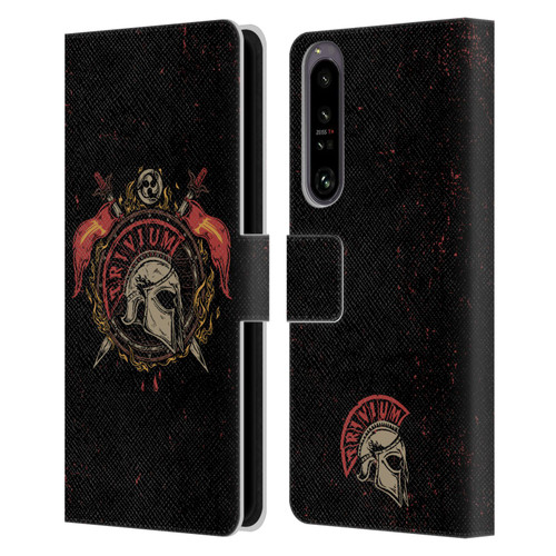 Trivium Graphics Knight Helmet Leather Book Wallet Case Cover For Sony Xperia 1 IV