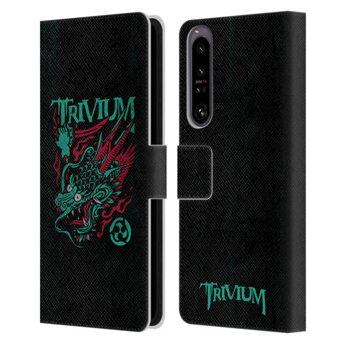Trivium Graphics Screaming Dragon Leather Book Wallet Case Cover For Sony Xperia 1 IV