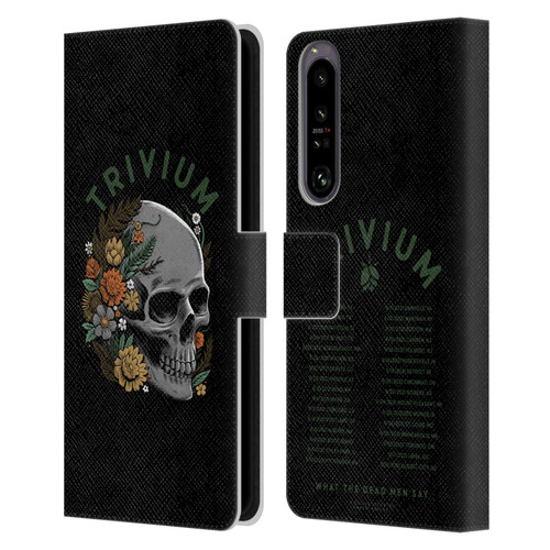 Trivium Graphics Skelly Flower Leather Book Wallet Case Cover For Sony Xperia 1 IV