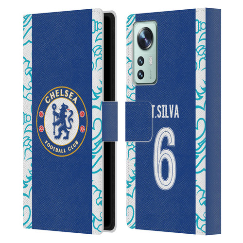 Chelsea Football Club 2022/23 Players Home Kit Thiago Silva Leather Book Wallet Case Cover For Xiaomi 12