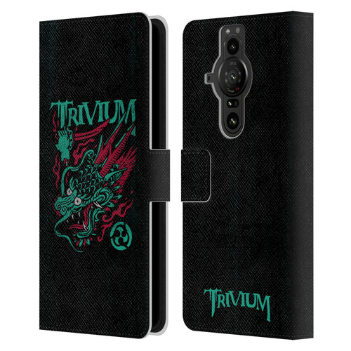 Trivium Graphics Screaming Dragon Leather Book Wallet Case Cover For Sony Xperia Pro-I