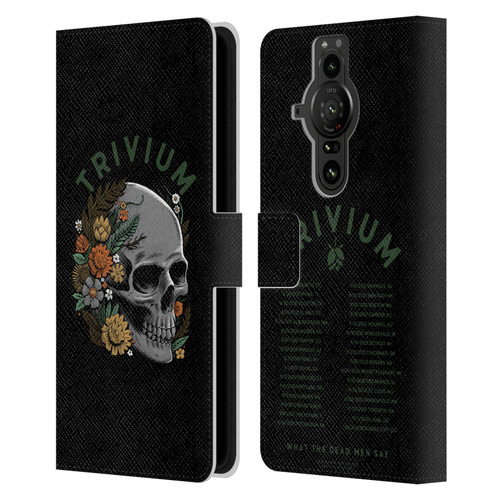 Trivium Graphics Skelly Flower Leather Book Wallet Case Cover For Sony Xperia Pro-I