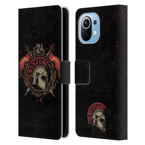 Trivium Graphics Knight Helmet Leather Book Wallet Case Cover For Xiaomi Mi 11