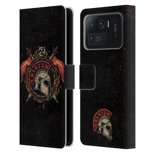 Trivium Graphics Knight Helmet Leather Book Wallet Case Cover For Xiaomi Mi 11 Ultra