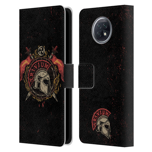 Trivium Graphics Knight Helmet Leather Book Wallet Case Cover For Xiaomi Redmi Note 9T 5G