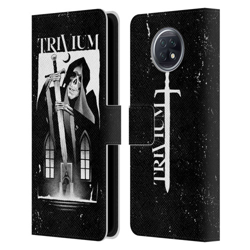 Trivium Graphics Skeleton Sword Leather Book Wallet Case Cover For Xiaomi Redmi Note 9T 5G