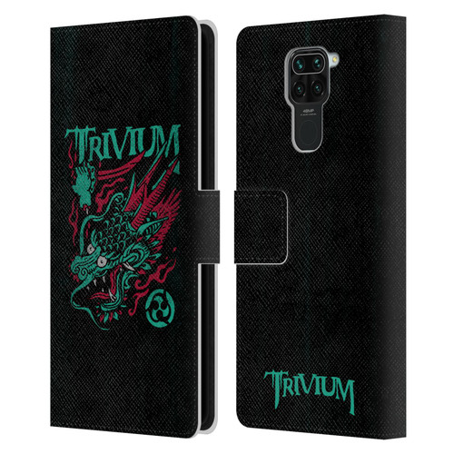 Trivium Graphics Screaming Dragon Leather Book Wallet Case Cover For Xiaomi Redmi Note 9 / Redmi 10X 4G