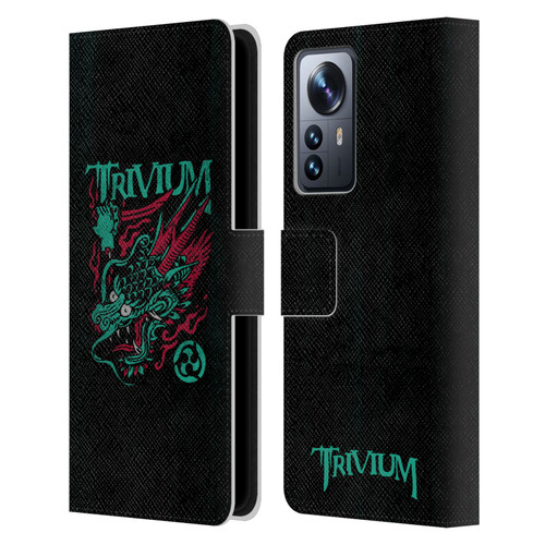 Trivium Graphics Screaming Dragon Leather Book Wallet Case Cover For Xiaomi 12 Pro